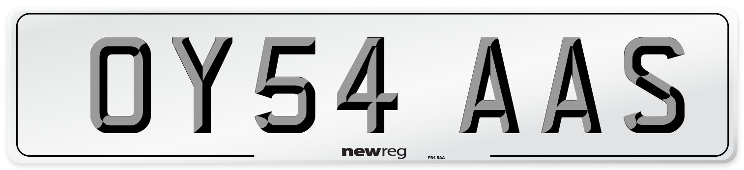 OY54 AAS Number Plate from New Reg